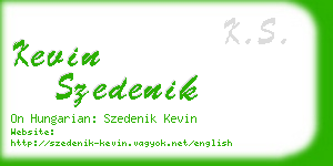 kevin szedenik business card